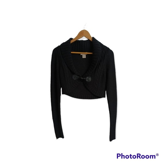 Cropped Knitted Cardigan Sweater - Picture 1 of 3